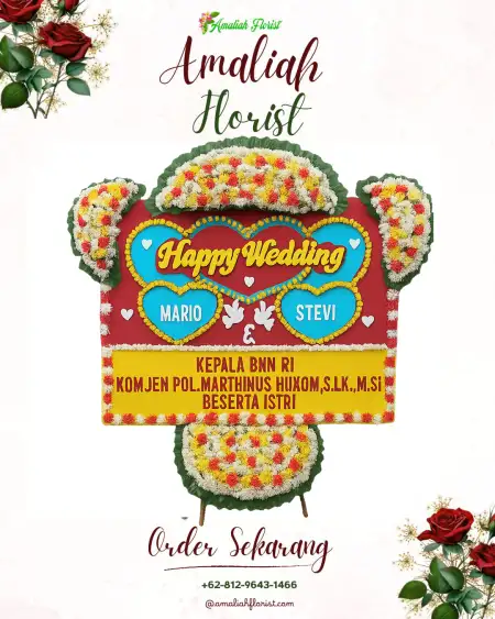 Papan Bunga Pernikahan Godog